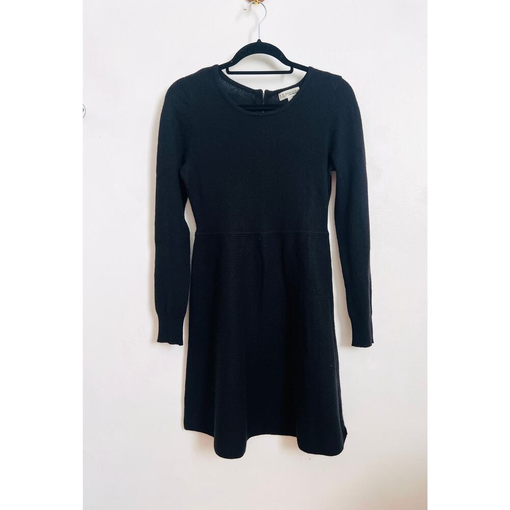 Neiman Marcus 100% Cashmere Black Sweater Dress Small Long Sleeve Knit